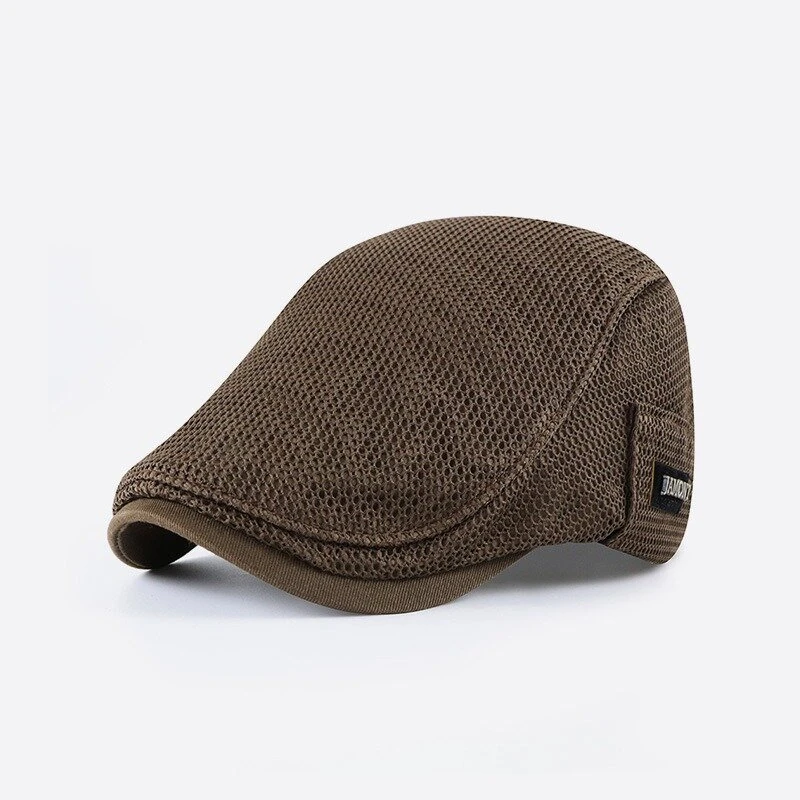 Collrown Breathable Beret Cap Men Mesh Fabric Flat Hat Newsboy Cap Driving Fishing Hat Peaked Cap Adjustable Cabbie Hat (image for) Collrown Breathable Beret Cap Men Mesh Fabric Flat Hat Newsboy Cap Driving Fishing Hat Peaked Cap Adjustable Cabbie Hat
