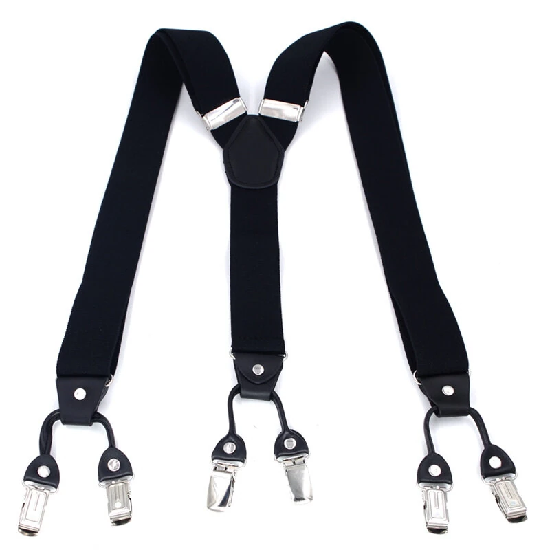 Men's Suspender Business Trousers Strap Clips Braces Vintage Casual Suspensorio Trousers Six-clip Shoulder Straps (image for) Men's Suspender Business Trousers Strap Clips Braces Vintage Casual Suspensorio Trousers Six-clip Shoulder Straps